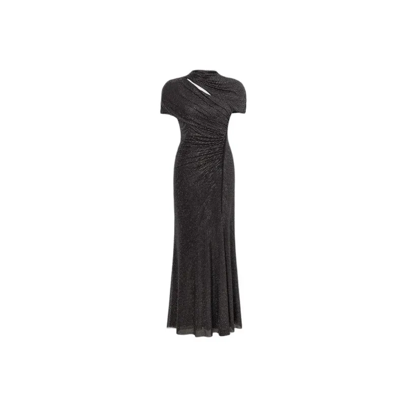 Self portrait SS25 Short Sleeved Dress Women's Dark Gray-0