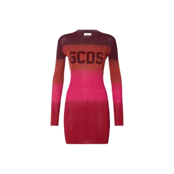 GCDS Wide stripe pattern Mini Dress