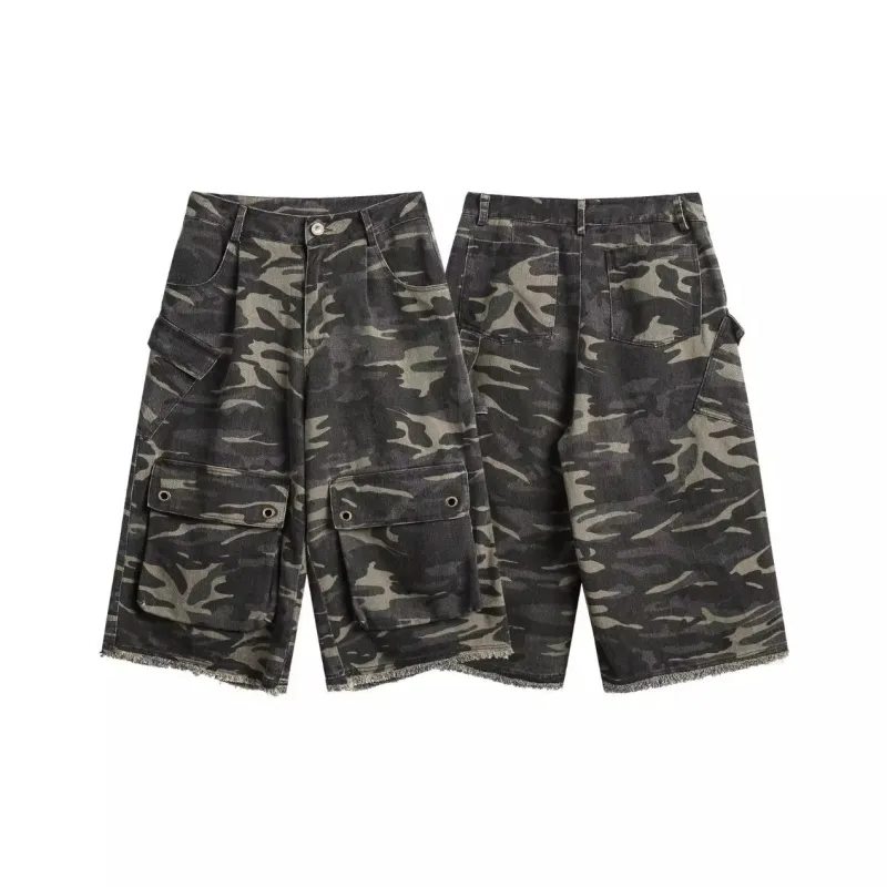 TONYBEAR Denim Shorts Unisex Camouflage-2
