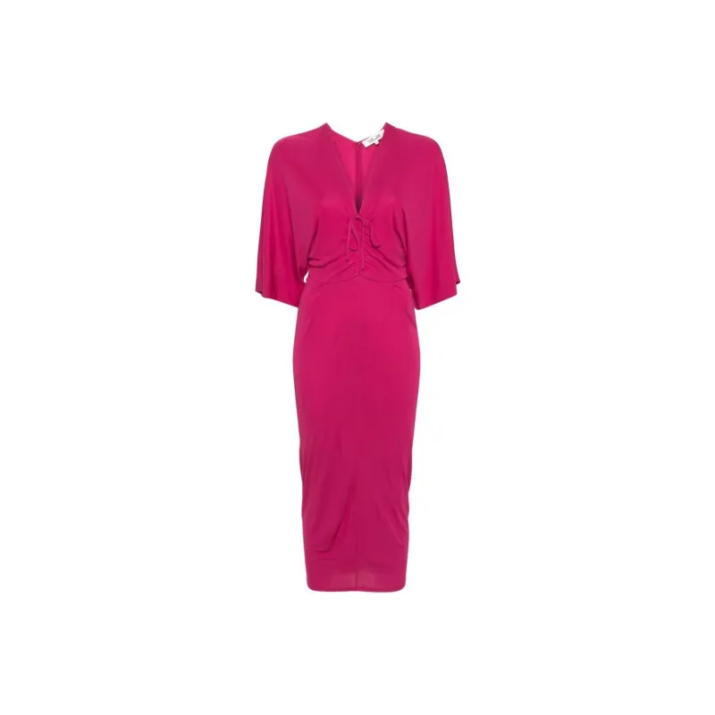 DVF Diane Von Furstenberg Valerie V Neck Midi Dress-0