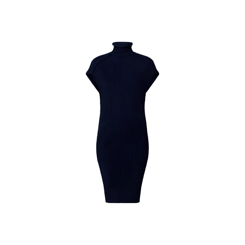 LOUIS VUITTON Roll Neck Ribbed Knit Dress-0
