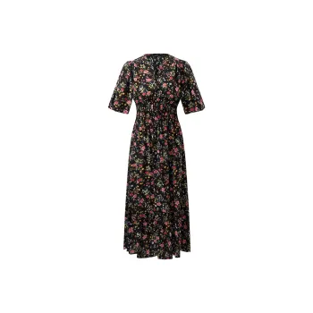 GOELIA SS24 Short Sleeved Dress Women's Rose Garden Print