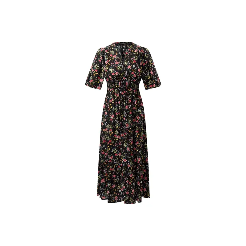 GOELIA SS24 Short Sleeved Dress Women's Rose Garden Print-0