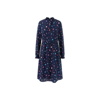 JZ. ANNAKRO Long Sleeved Dress Women's Floral Dark Blue