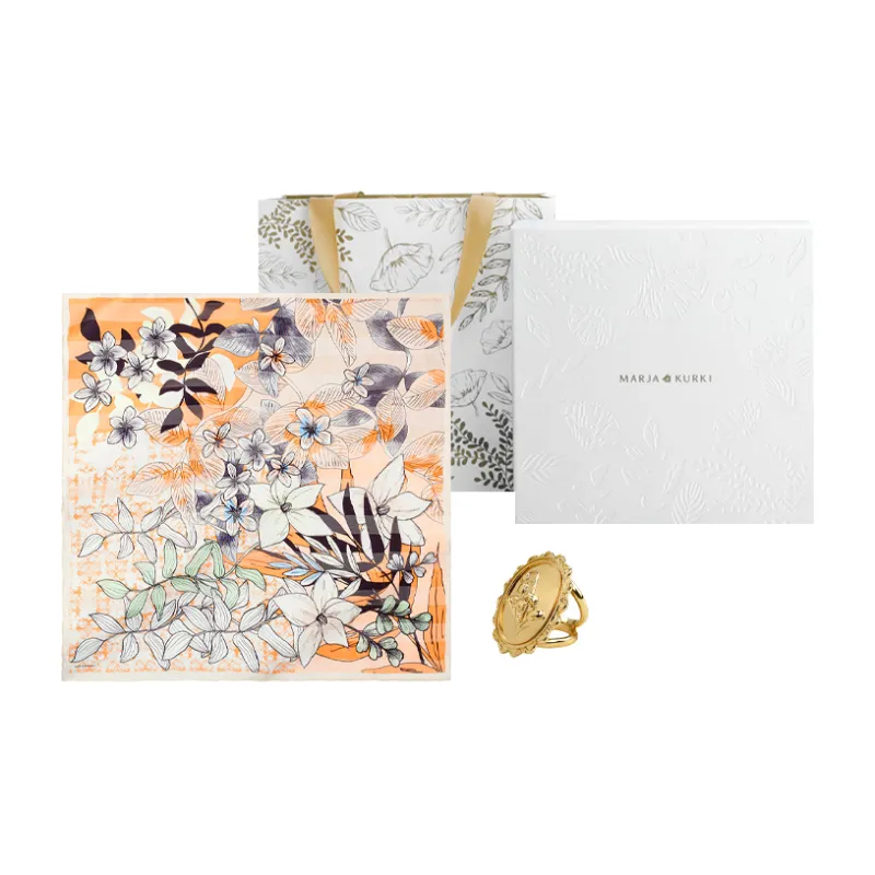 MARJAKURKI Silk Large Scarf Women's-1
