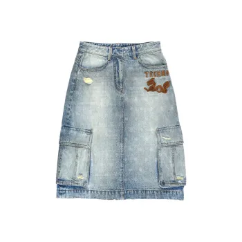 TCH Denim Long Skirts Women's Denim Blue