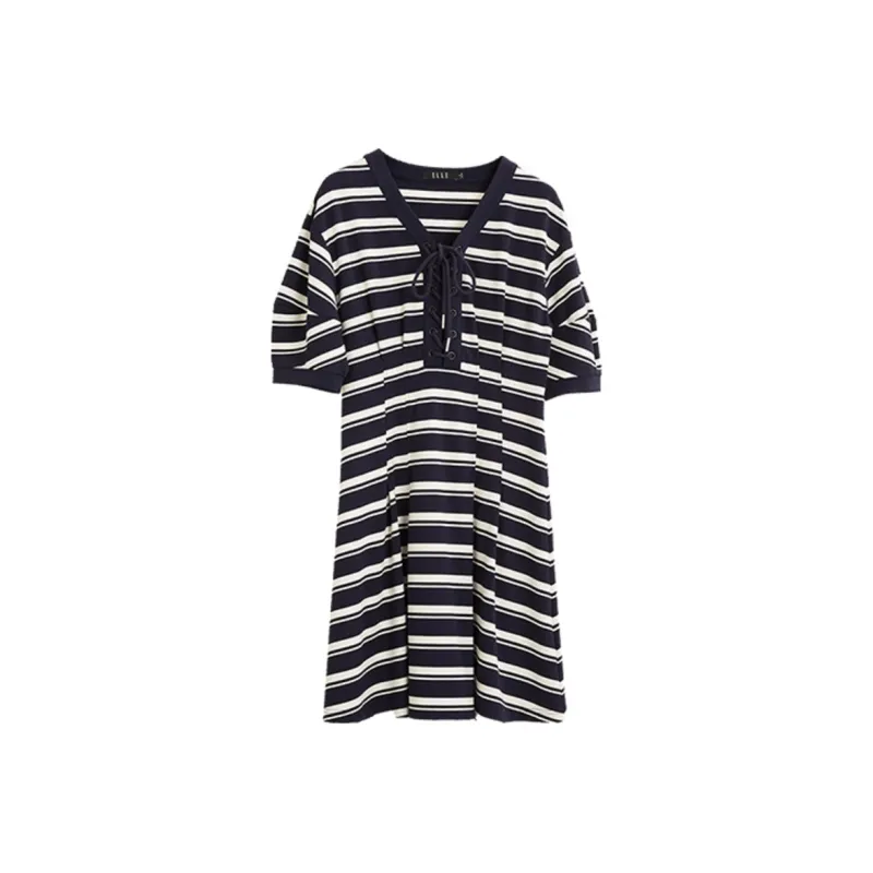 ELLE Short Sleeved Dress Women's Black-0