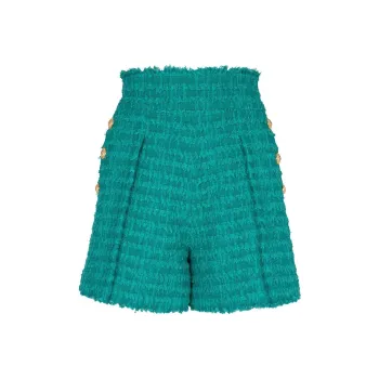 BALMAIN Buttoned Tweed Shorts