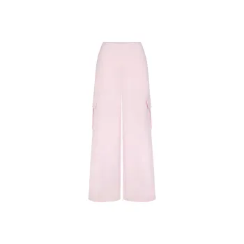 SKIMS COTTON FLEECE OVERSIZED CARGO PANT Cargo Pants Women's CHERRY BLOSSOM/Cherry Blossom