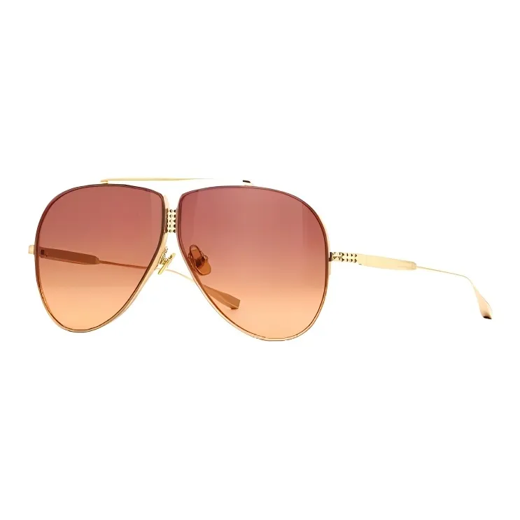 Valentino Titanium Aviator Sunglasses Women's Gold-0