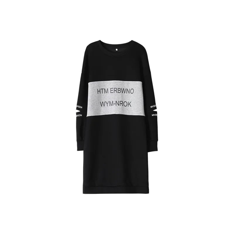 Wbwq Long Sleeved Dress Women's Black-0