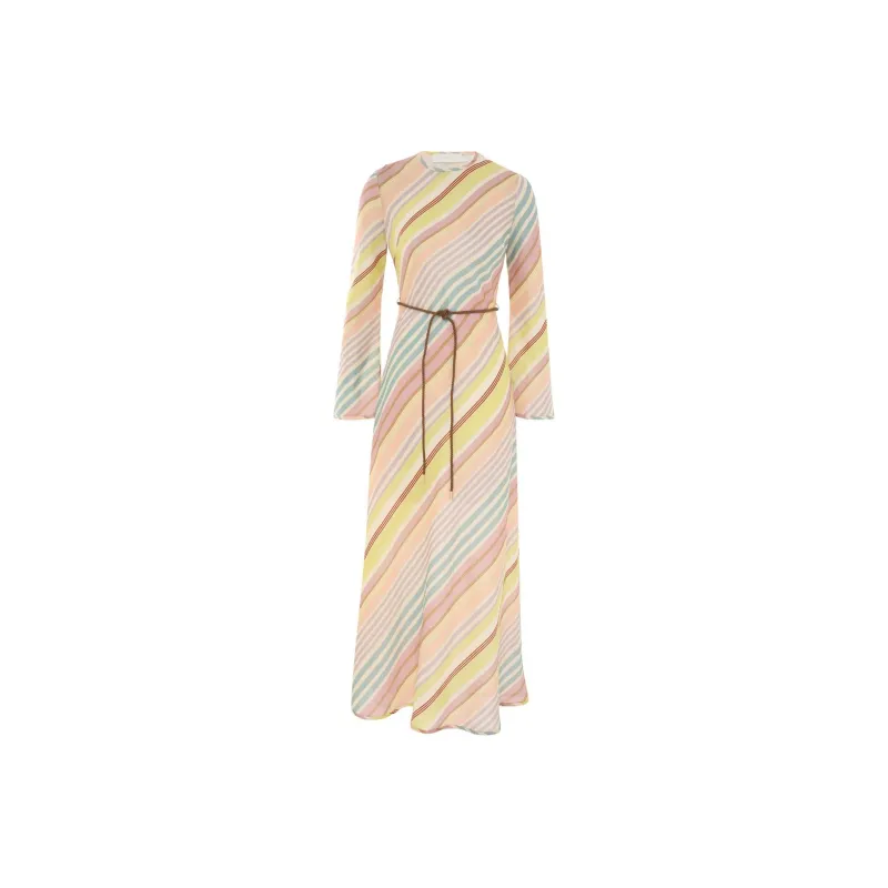 Zimmermann Halliday Striped Midi Dress-0