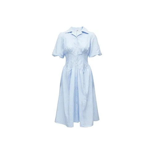 ONLY Short Sleeved Dresses Women's LEBLANC Blue Stripes Pattern