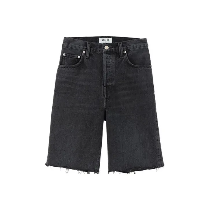 AGOLDE Knee length Denim Shorts-0