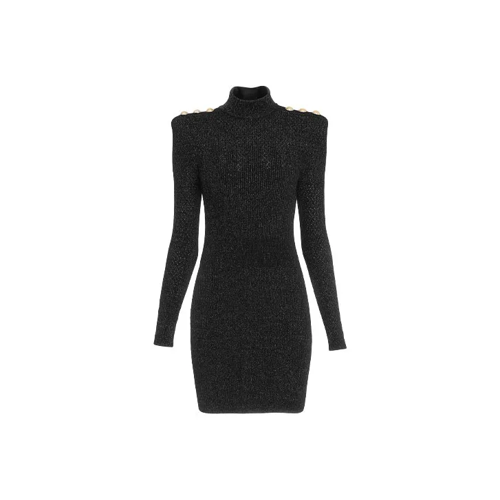 BALMAIN Long-Sleeved Dresses Women's Black-0
