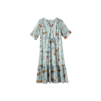 MRR&CO. Five Button Short Sleeved Dress Women's Multicolor