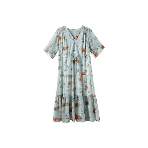 MRR&CO. Five Button Short Sleeved Dress Women's Multicolor