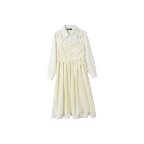 MKBY Long Sleeved Dress Women's Yellow