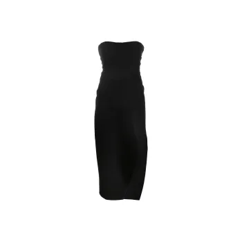 Alexander McQueen Strapless Low-Back Midi Dress