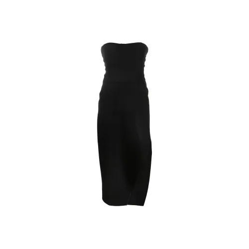 Alexander McQueen Strapless Low-Back Midi Dress