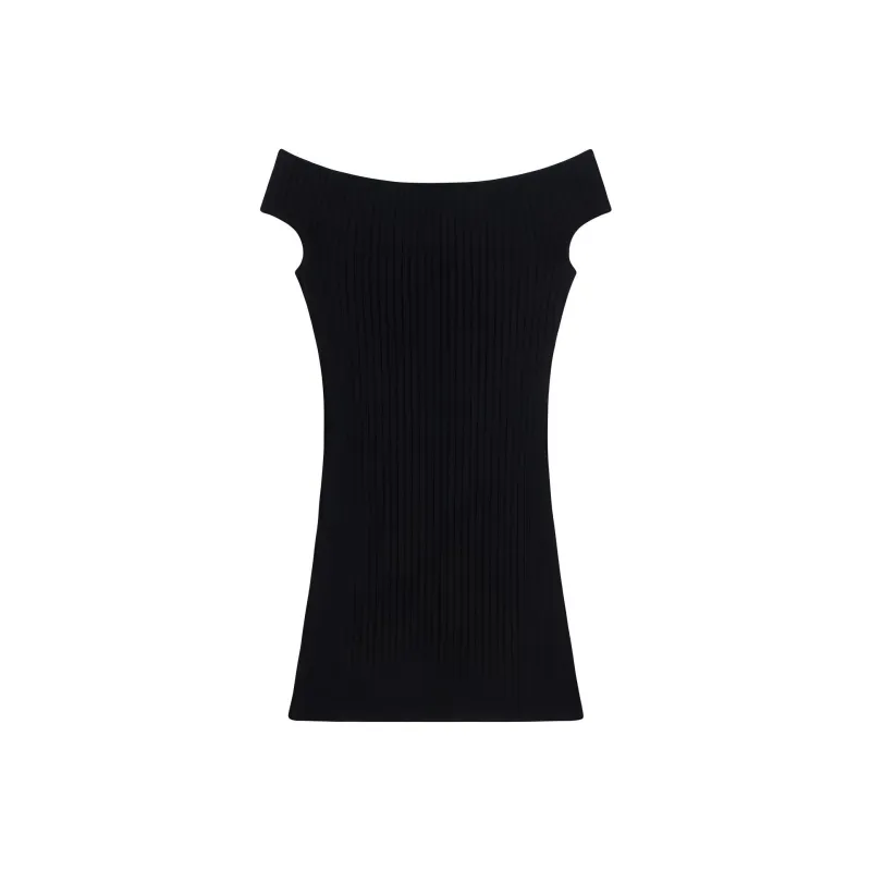 Ami Off Shoulder Mini Dress 'Black'-0