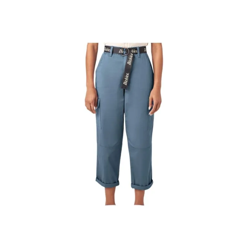 Dickies Relaxed Fit Cropped Cargo Pants Cargo Pants Women's Blue-0