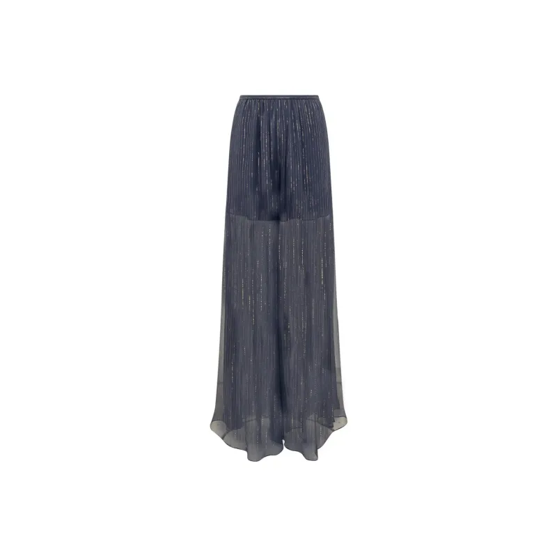 ROCHAS Metallic threading Flared Trousers-0