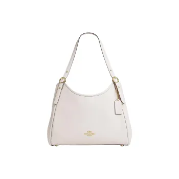 COACH Coated Canvas Shoulder Bag Regular Women's Gold & Chalk
