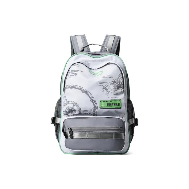 8atheist Polyester Backpack Unisex White-20