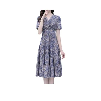 Mapping Short Sleeved Dresses Women's Blue