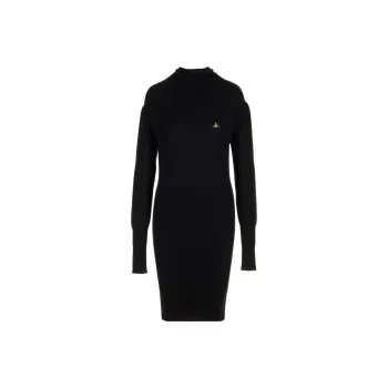 Vivienne Westwood Logo Embroidered Ribbed Dress