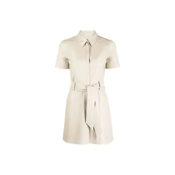 NANUSHKA Faux leather Belted Shirt Dress