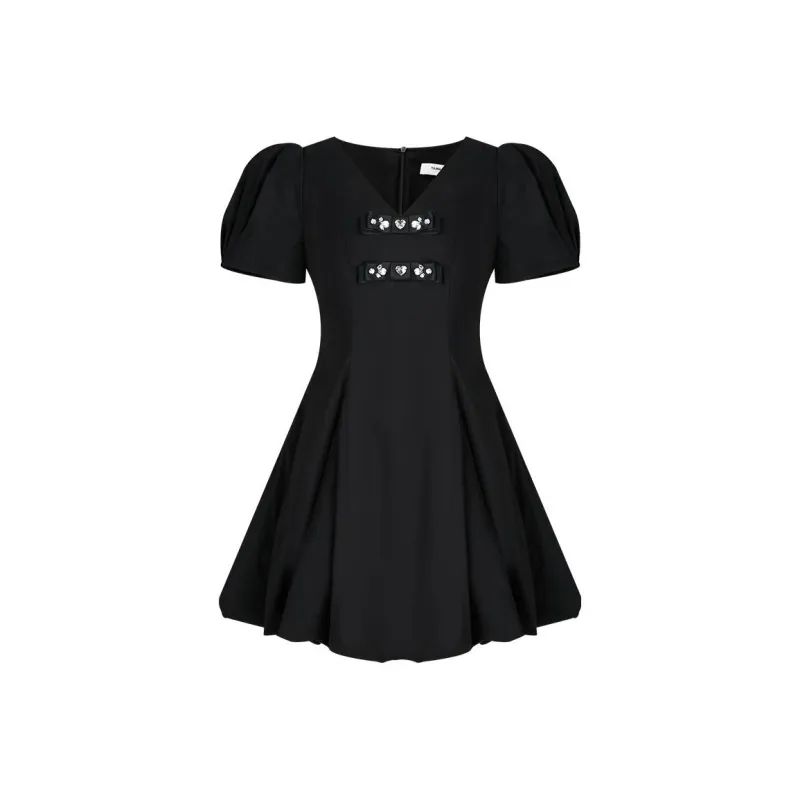 TAMMY TANGS Short Sleeved Dress Women's Black-0