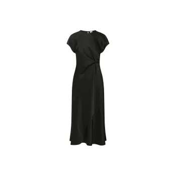 ARITZIA FW24 Wilfred Nicolette Satin Dress Short-Sleeved Dresses Women's BLACK/Black