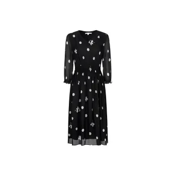 JZ. ANNAKRO Long Sleeved Dress Women's Floral Black