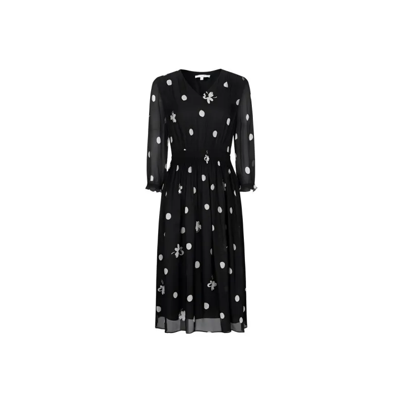 JZ. ANNAKRO Long Sleeved Dress Women's Floral Black-0