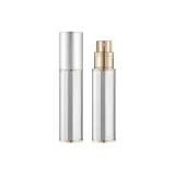 Black Crow Classic Stripes Portable Bottom Direct Charging Perfume Travel Bottle in Antique Silver