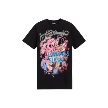 Ed Hardy FW24 Short Sleeved Dresses Women's Black