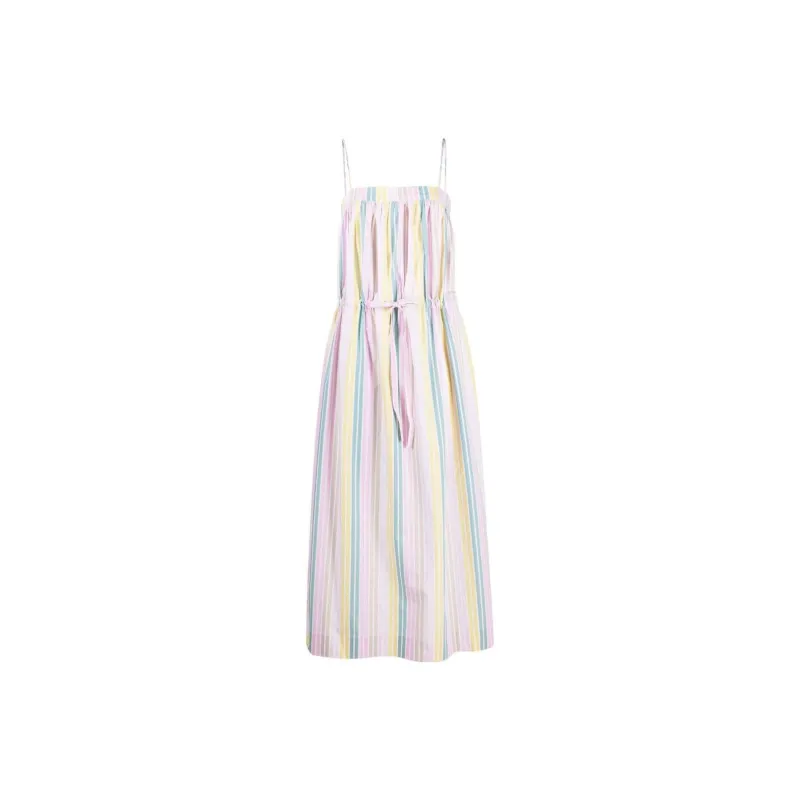 GANNI Striped Organic-cotton Dress-0