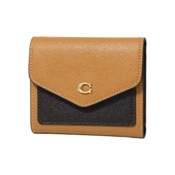 COACH Leather Document Bag, Card Holder, Coin Purse, Wallet Women's Camel Brown