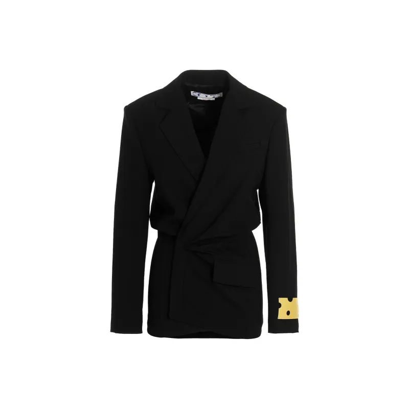 OFF WHITE Dry Wo Twist Blazer Dress Black-0