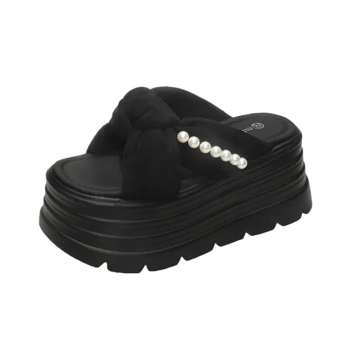 AJPAP PU Polyurethane Cut Out Woven Slide Slippers Women's