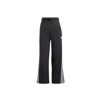 Adidas Future Icons 3 Stripes Open Hem Joggers Knitted Sweatpants Women's Black