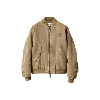 MIU MIU Gabardine Bomber Jacket 'Tundra'