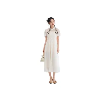 ZIHAN Short-Sleeved Dresses Women's White Ginger
