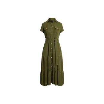 Polo Ralph Lauren Short Sleeved Dresses Women's Green