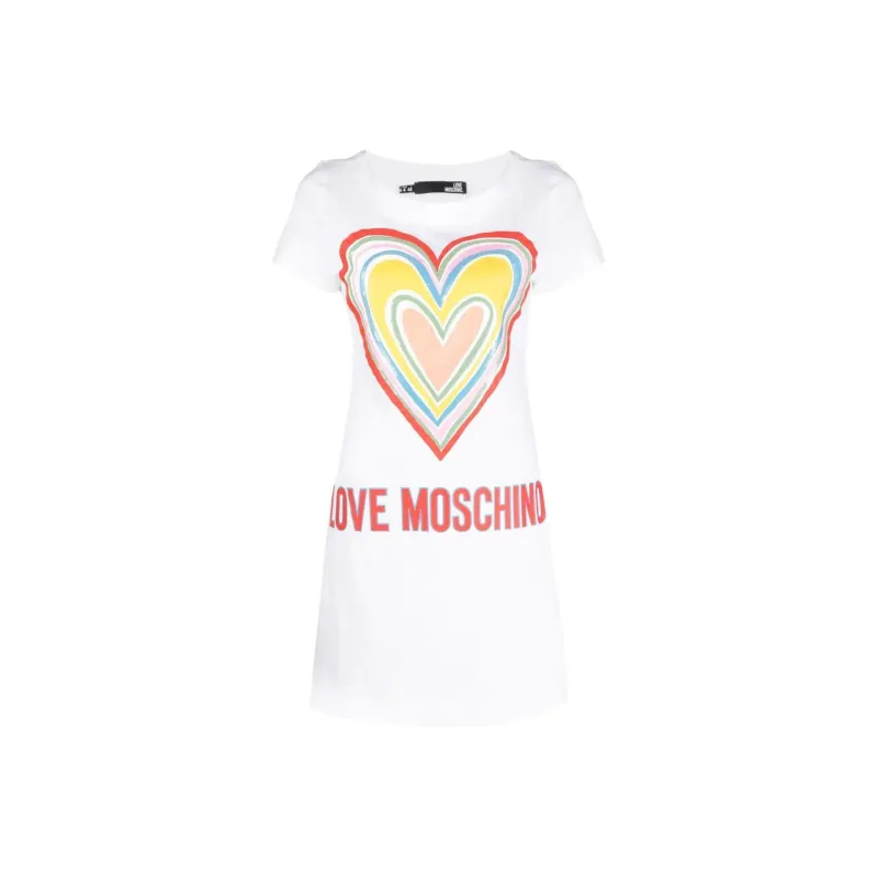 MOSCHINO Short Sleeved Dresses Women's White-0