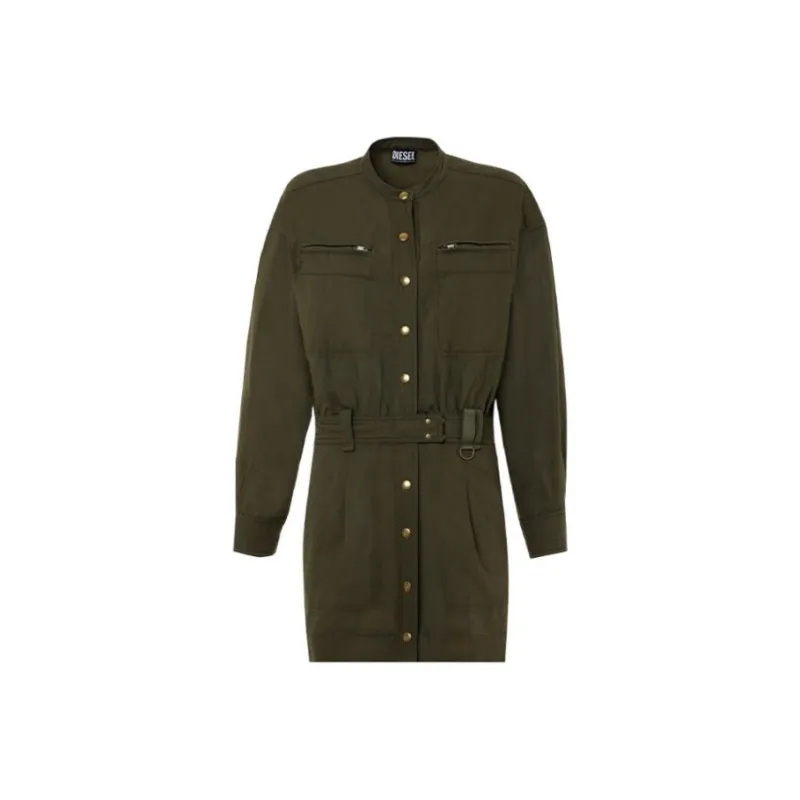 DIESEL Long-Sleeved Dresses Women's Green-0