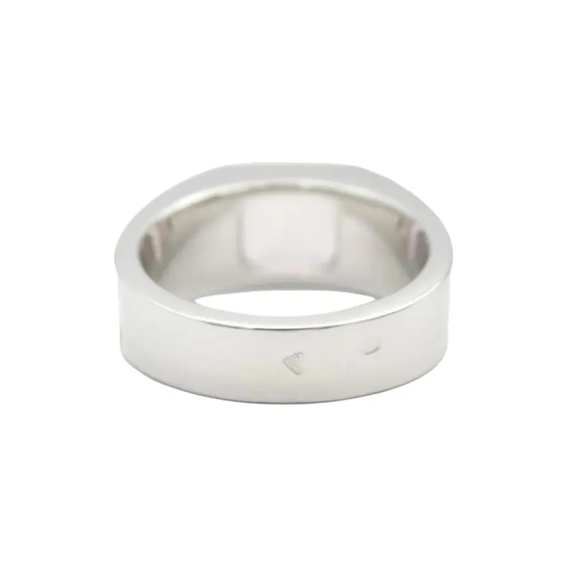 Cartier 10's 18kt White Gold Tank Rose Quartz Ring-2