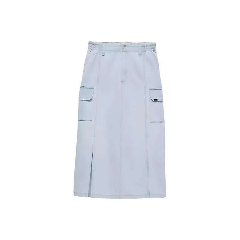 Vans Sidewalk Denim Long Skirts Women's Stone Creek Blue-0